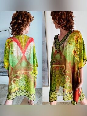 etc. by LAZY DAISY NWT Resort CAFTAN Cover-Up O/S